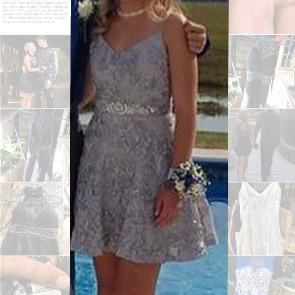 Gorgeous Silver event/homecoming dress.